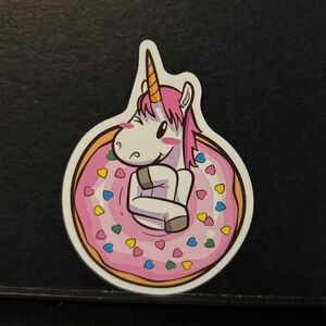 PINK SPRINKLE DOUNT UNICORN STICKER